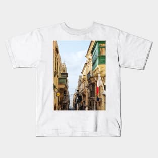 Street view of Valletta Malta Kids T-Shirt